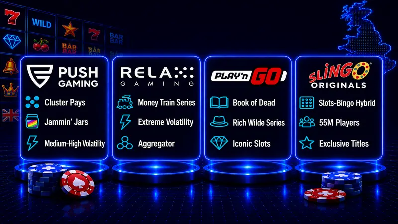 Rising Casino Game Studios UK Push Gaming Relax Gaming Play n GO